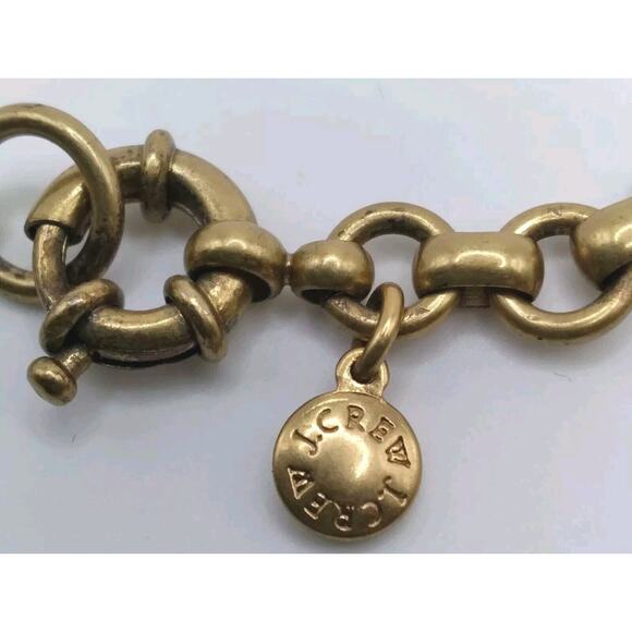 J. Crew Necklace Vintage Blue Purple Pink Rhinestones Statement Goldtone Signed - Picture 6 of 8